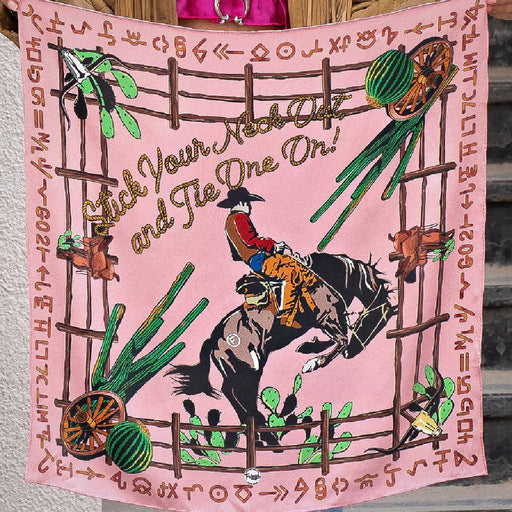 Fringe Scarves Pink Stick Your Neck Out And Tie One On Wild Rag ACCESSORIES - Additional Accessories - Wild Rags & Scarves Fringe Scarves