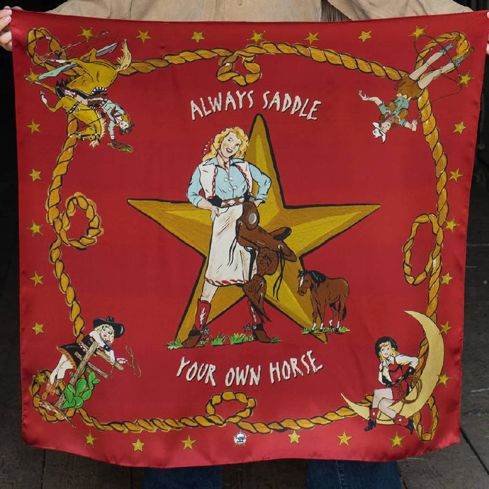 Fringe Scarves Red Always Saddle Your Own Horse Shorty Wild Rag