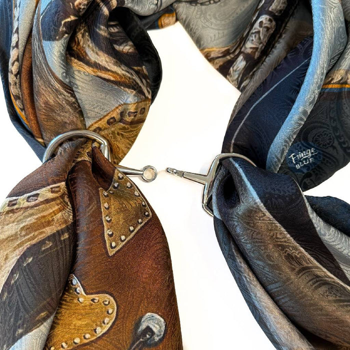 Fringe Scarves Snaffle Bit Silver Scarf Buckle