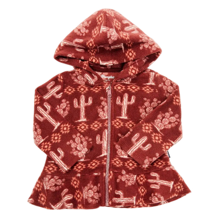 Wrangler Girl's Cacti Full Zip Ruffle Hoodie