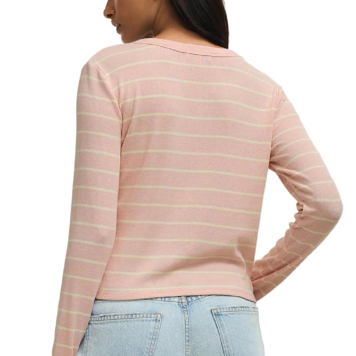 Z Supply Washed Pink Ferris Henley Striped Top