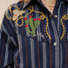 Embroidered Western Yoke Stripe Pearl Snap Shirt WOMEN - Clothing - Tops - Long Sleeved Blue B