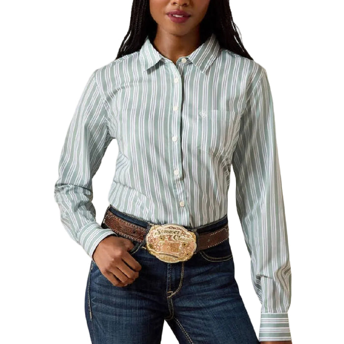 Ariat Women's Kirby Pro Green Bay Stripe Button Down Shirt WOMEN - Clothing - Tops - Long Sleeved Ariat Clothing