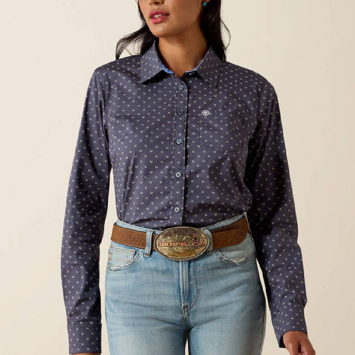 Ariat Women's Kirby Ombre Blue Horseshoe Button Down Shirt WOMEN - Clothing - Tops - Long Sleeved Ariat Clothing
