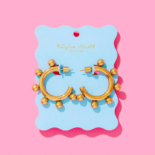 Naomi Gold Ball Hoop Earrings WOMEN - Accessories - Jewelry - Earrings Taylor Elliott Designs