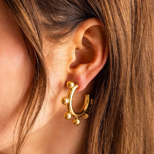 Naomi Gold Ball Hoop Earrings WOMEN - Accessories - Jewelry - Earrings Taylor Elliott Designs