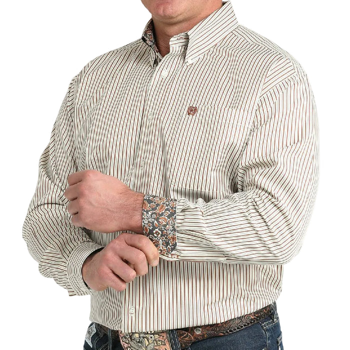 Cinch Men's Stripe Print Button Down Shirt MEN - Clothing - Shirts - Long Sleeve Cinch