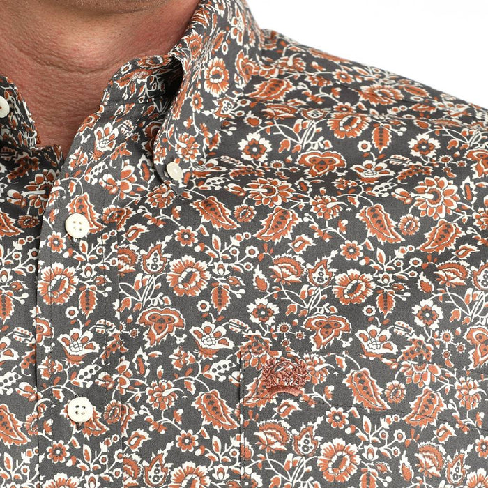 Cinch Men's Floral Charcoal Button Down Shirt MEN - Clothing - Shirts - Long Sleeve Cinch