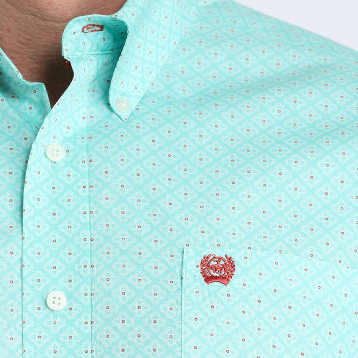 Cinch Men's Turquoise Geo Print Button Down Shirt MEN - Clothing - Shirts - Long Sleeve Cinch