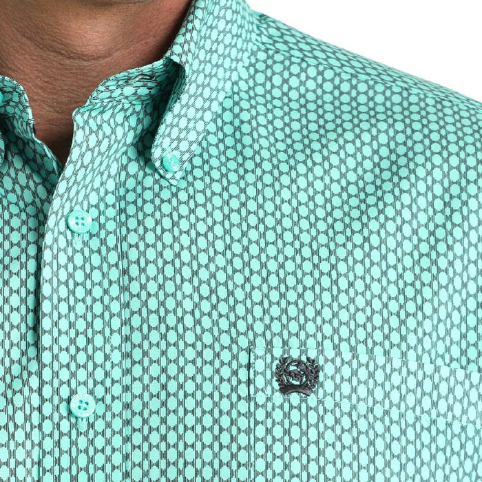 Cinch Men's Turquoise Geo Print Button Down Shirt MEN - Clothing - Shirts - Long Sleeve Cinch