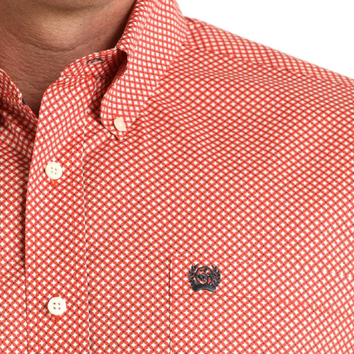 Cinch Men's Red Geo Print Button Down Shirt MEN - Clothing - Shirts - Long Sleeve Cinch