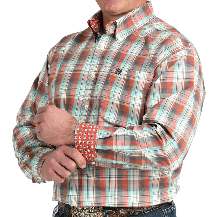 Cinch Men's Plaid Print Button Down Shirt MEN - Clothing - Shirts - Long Sleeve Cinch
