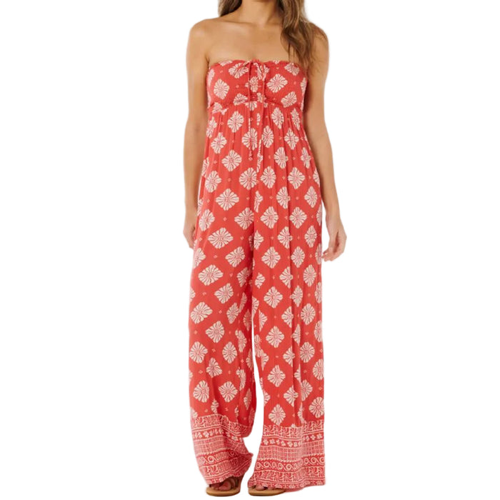 Rip Curl Women's Ventura Shirred Red Jumpsuit WOMEN - Clothing - Jumpsuits & Rompers Rip Curl