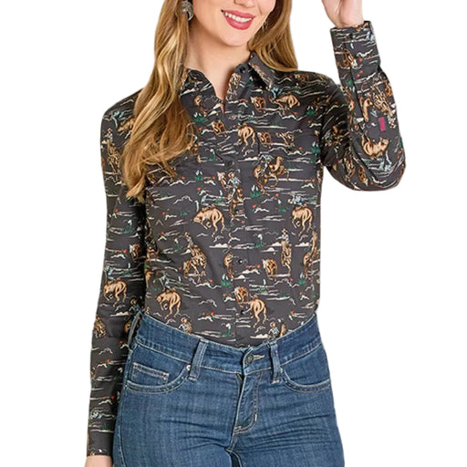 Rock & Roll Denim Women's Western Print Pearl Snap Shirt WOMEN - Clothing - Tops - Long Sleeved Panhandle