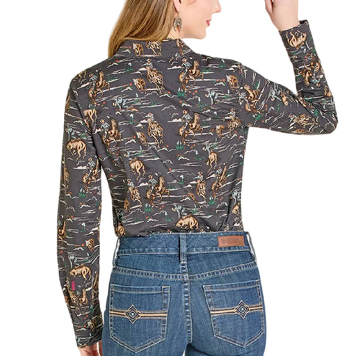 Rock & Roll Denim Women's Western Print Pearl Snap Shirt WOMEN - Clothing - Tops - Long Sleeved Panhandle