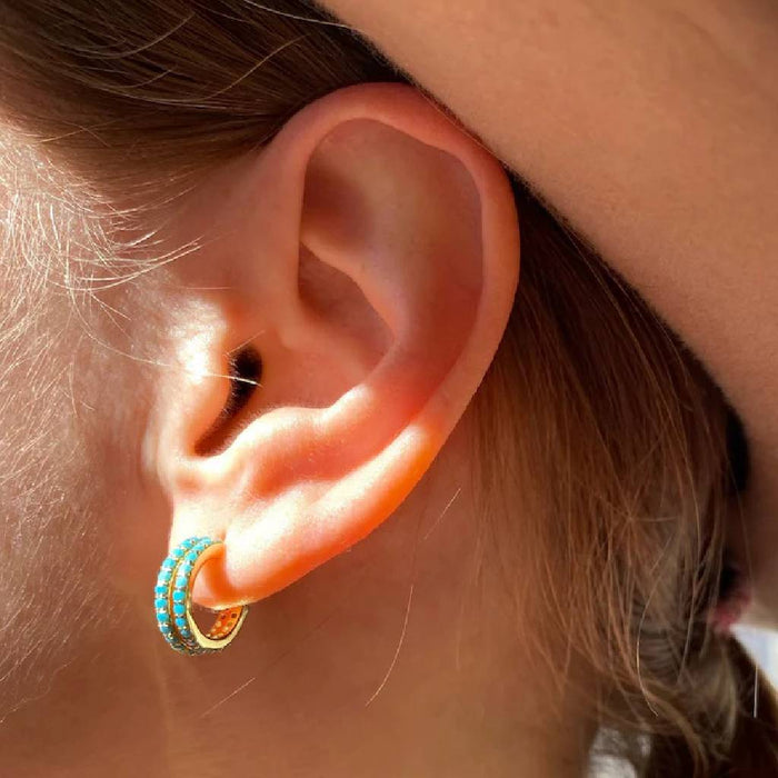 Turquoise Evil Twin Huggies Stud Earrings WOMEN - Accessories - Jewelry - Earrings Native Gem