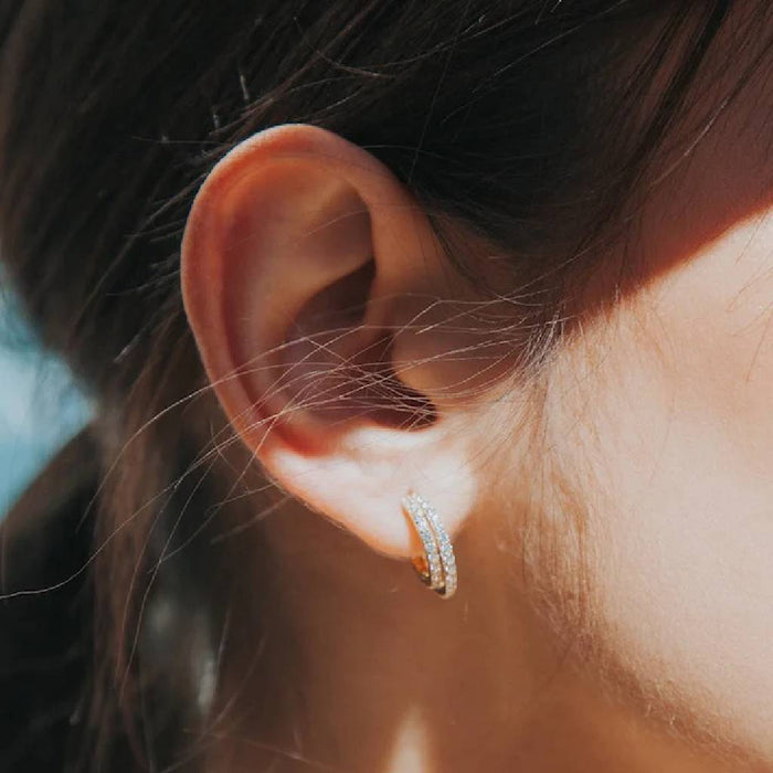 Diamond Evil Twin Huggie Stud Earrings WOMEN - Accessories - Jewelry - Earrings Native Gem