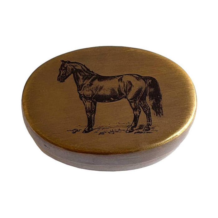 Antiqued Brass Standing Horse Pill Box HOME & GIFTS - Home Decor - Decorative Accents Madison Bay Co.
