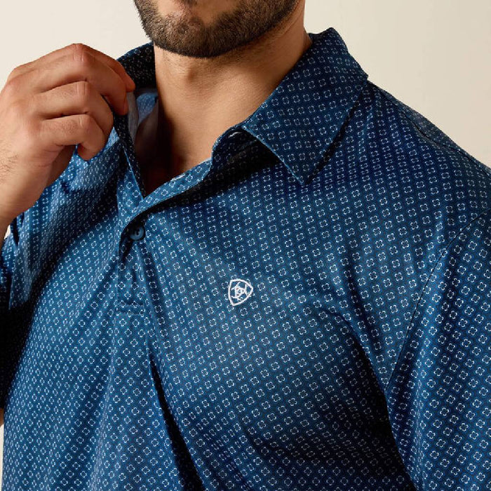 Ariat Men's Dark Denim Medallion Print Polo Shirt MEN - Clothing - Shirts - Short Sleeve Ariat Clothing