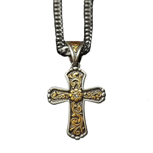 Silver & Gold Cross Necklace MEN - Accessories - Jewelry & Cuff Links M&F Western Products