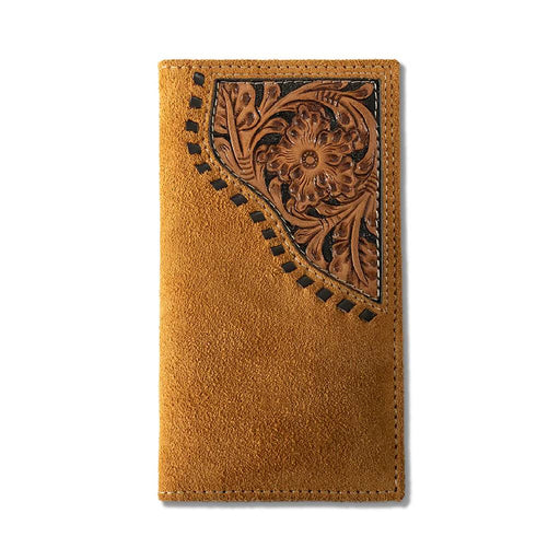 Ariat Roughout Floral Overlay Wallet MEN - Accessories - Wallets & Money Clips M&F Western Products