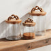 Mud Pie 3pc Twist Wood Handle Glass Cansiters - FINAL SALE HOME & GIFTS - Tabletop + Kitchen - Kitchen Decor Mud Pie