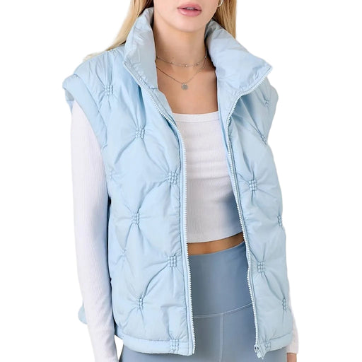 Blue Quilted Puffer Vest WOMEN - Clothing - Outerwear - Vests Main Strip