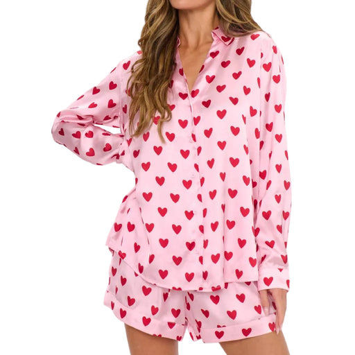 Show Me Your Mumu Queen Of Hearts Early Riser Silky Pj Set - FINAL SALE WOMEN - Clothing - Loungewear Show Me Your Mumu