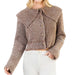 Cropped Knitted Collar Brown Cardigan WOMEN - Clothing - Sweaters & Cardigans THML Clothing