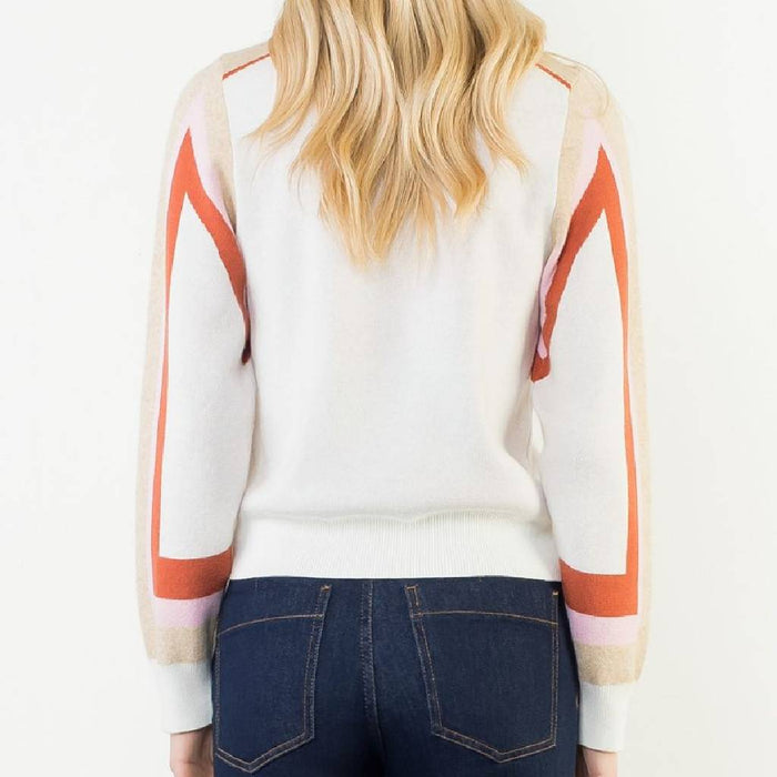 Cream Colorblocked Sweater WOMEN - Clothing - Sweaters & Cardigans THML Clothing