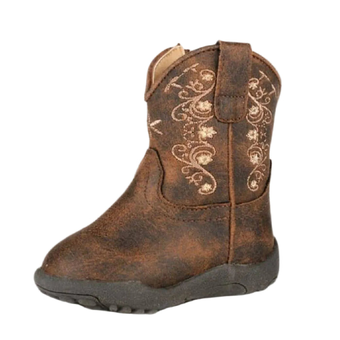 Roper Infant Cowbabies Faux Leather Brown Western Boot KIDS - Footwear - Boots Roper Apparel & Footwear