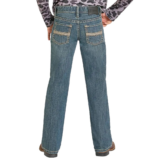 Rock & Roll Denim Boy's Pleather Embroidered Bootcut Jean KIDS - Boys - Clothing - Jeans Panhandle