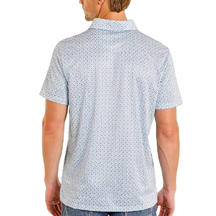 Rock & Roll Denim Men's Blue Geo Print Polo Shirt MEN - Clothing - Shirts - Short Sleeve Panhandle