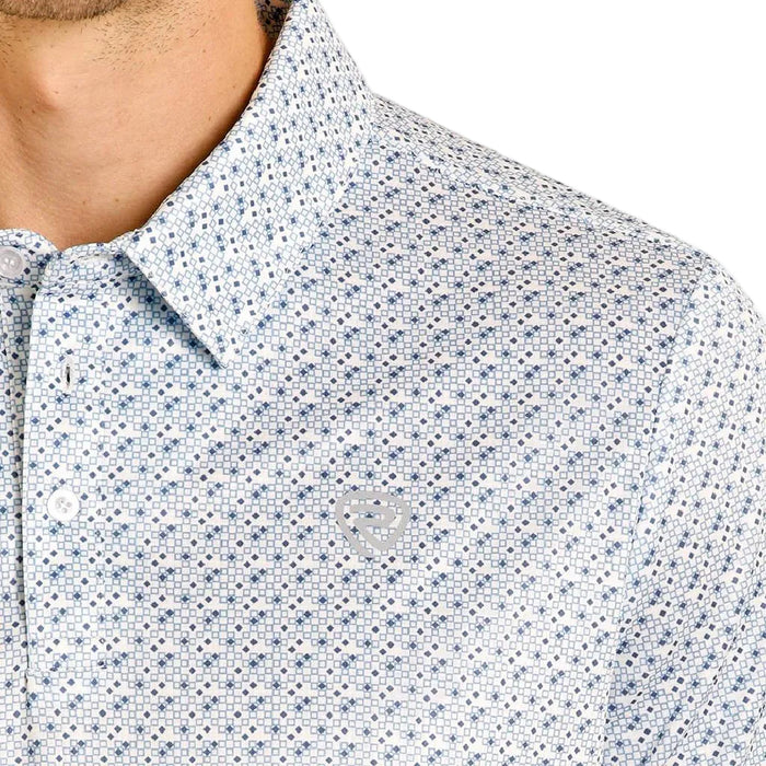 Rock & Roll Denim Men's Blue Geo Print Polo Shirt MEN - Clothing - Shirts - Short Sleeve Panhandle