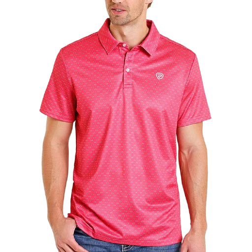 Rock & Roll Denim Men's Hot Pink Geo Print Polo Shirt MEN - Clothing - Shirts - Short Sleeve Panhandle