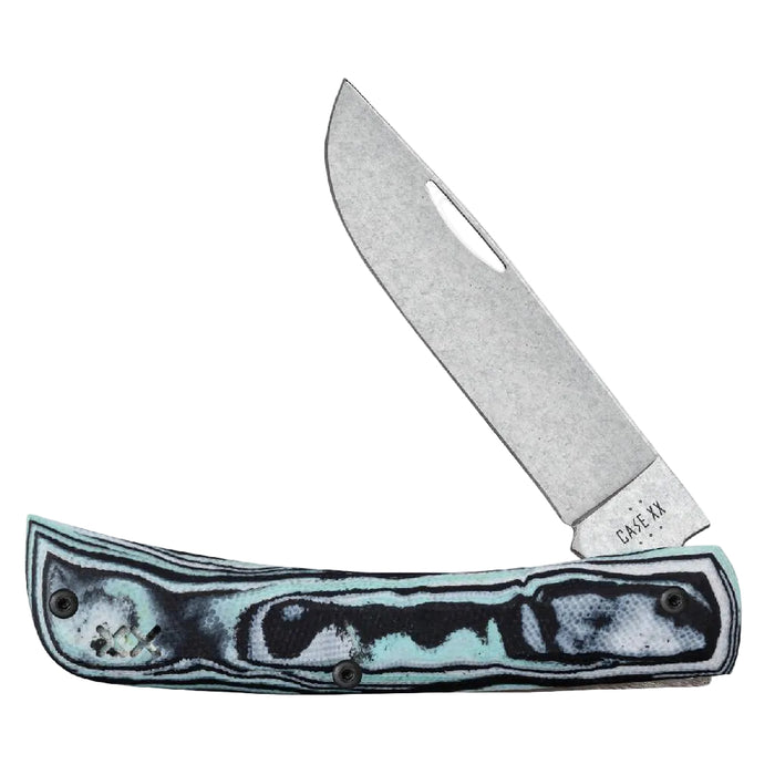 Case Crossroads Seafoam Green Burl G-10 Sod Buster® Jr w/Clip