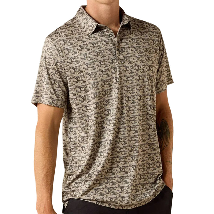 Ariat Men's All Over Print Heathered Fitted Polo Shirt MEN - Clothing - Shirts - Short Sleeve Ariat Clothing