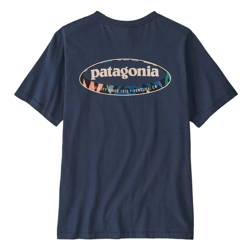 Patagonia Men's '95 Oval Logo T-Shirt - New Navy: Kaleido MEN - Clothing - T-Shirts & Tanks Patagonia