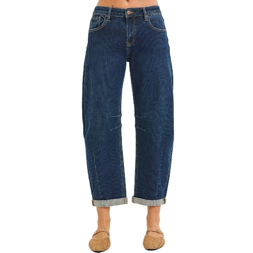 Risen Slouchy Crop Textured Barrel Jean WOMEN - Clothing - Jeans Risen Jeans