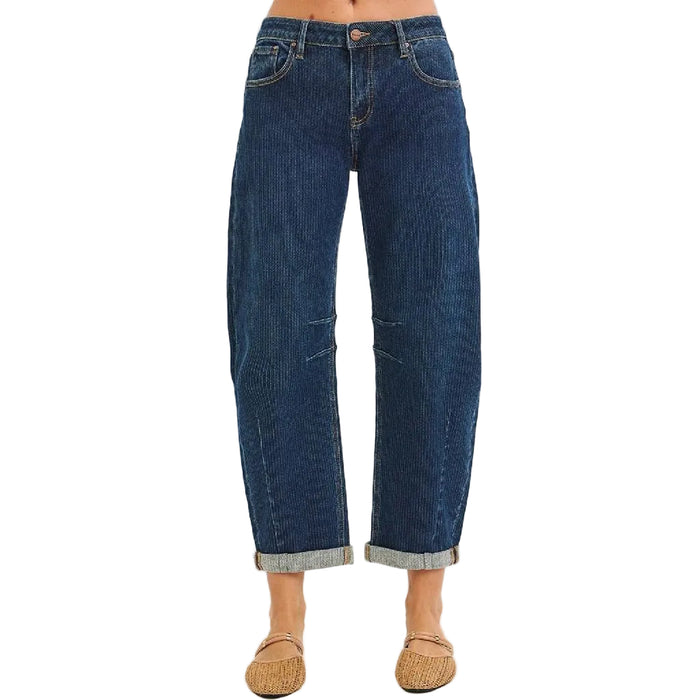 Risen Slouchy Crop Textured Barrel Jean WOMEN - Clothing - Jeans Risen Jeans