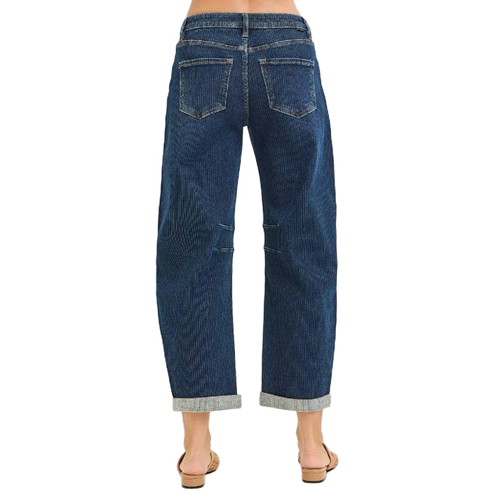 Risen Slouchy Crop Textured Barrel Jean WOMEN - Clothing - Jeans Risen Jeans