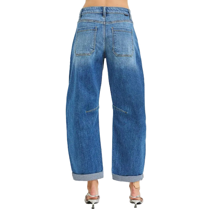 Risen Cuff Hem Slouchy Cropped Barrel Jean WOMEN - Clothing - Jeans Risen Jeans