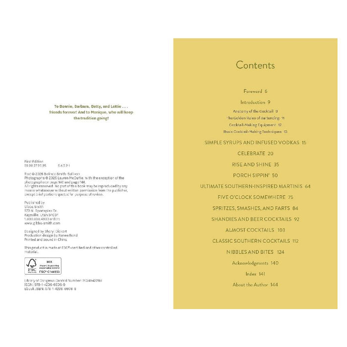 Cocktails Southern Style By Belinda Smith-Sullivan HOME & GIFTS - Books Gibbs Smith