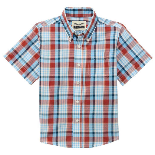 Wrangler Boy's Riata Plaid Button Down Shirt KIDS - Boys - Clothing - Shirts - Short Sleeve Shirts Wrangler
