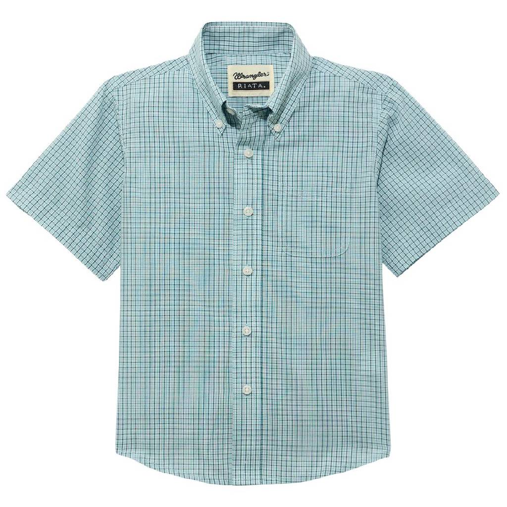 Wrangler Boy's Riata Plaid Button Down Shirt - FINAL SALE KIDS - Boys - Clothing - Shirts - Short Sleeve Shirts Wrangler