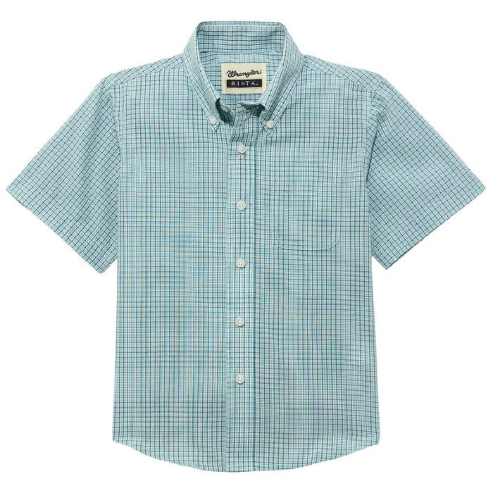 Wrangler Boy's Riata Plaid Button Down Shirt KIDS - Boys - Clothing - Shirts - Short Sleeve Shirts Wrangler
