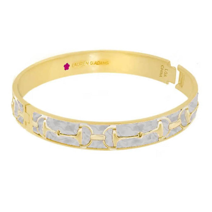 Equestrian Stirrup White Medium Bangle w/Clip WOMEN - Accessories - Jewelry - Bracelets Lauren G Adams