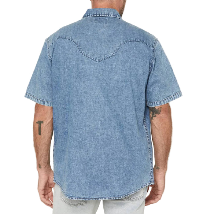 Wrangler Men's Vintage Denim Snap Shirt MEN - Clothing - Shirts - Short Sleeve Wrangler