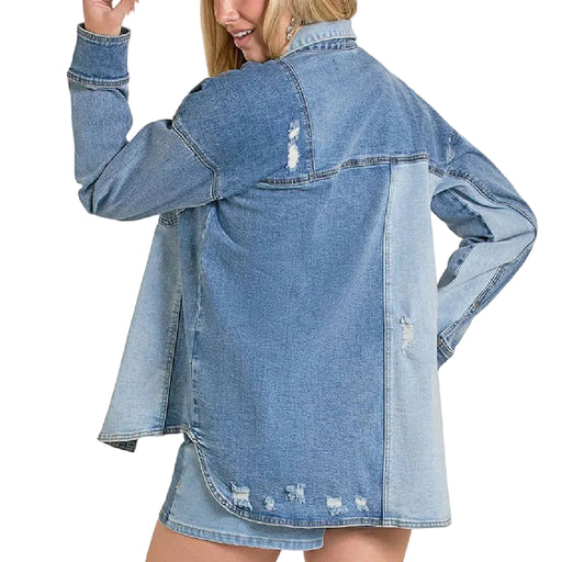 Rock & Roll Denim Women's Multi Tone Denim Shacket WOMEN - Clothing - Outerwear - Jackets Panhandle