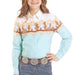 Panhandle Slim Girl's Aquamarine Desert Print Pearl Snap Shirt KIDS - Girls - Clothing - Tops - Long Sleeve Tops Panhandle